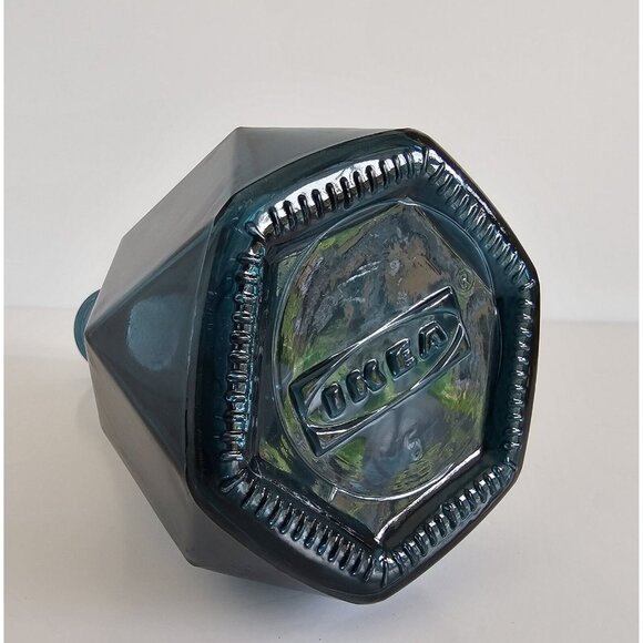 IKEA Deep Blue Geometric Vase Retired 7” Scandinavian Decor - Picture 6 of 8